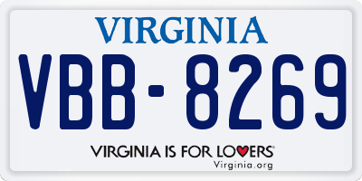 VA license plate VBB8269