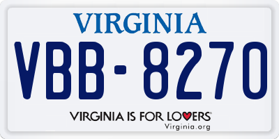 VA license plate VBB8270