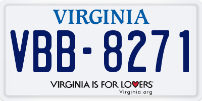 VA license plate VBB8271