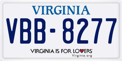 VA license plate VBB8277