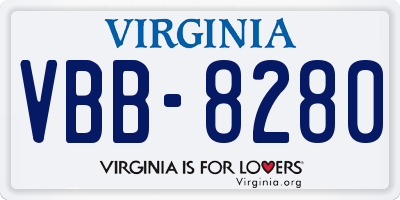 VA license plate VBB8280