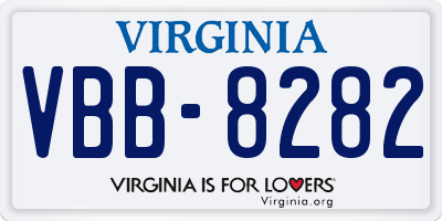 VA license plate VBB8282
