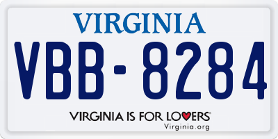 VA license plate VBB8284