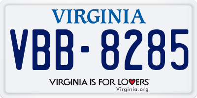 VA license plate VBB8285