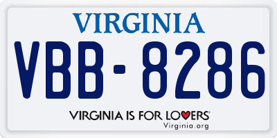 VA license plate VBB8286
