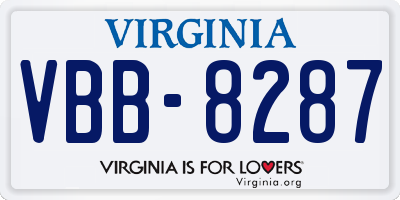 VA license plate VBB8287
