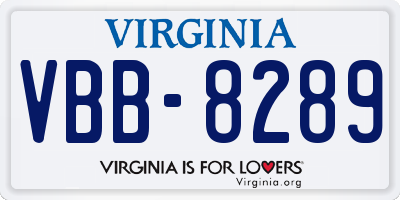 VA license plate VBB8289
