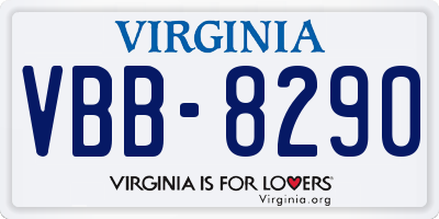 VA license plate VBB8290