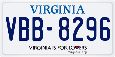 VA license plate VBB8296