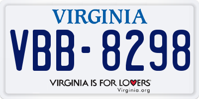 VA license plate VBB8298