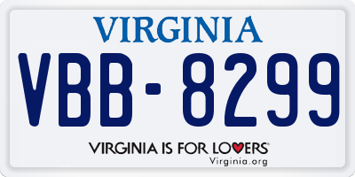 VA license plate VBB8299