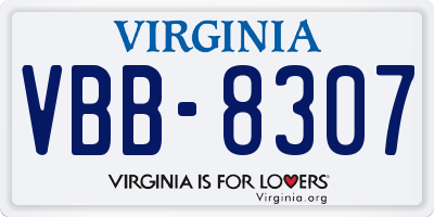 VA license plate VBB8307