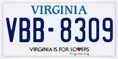 VA license plate VBB8309