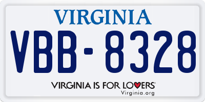 VA license plate VBB8328