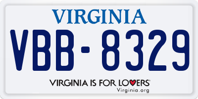 VA license plate VBB8329