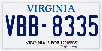 VA license plate VBB8335