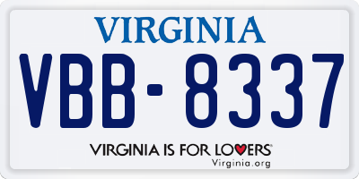 VA license plate VBB8337