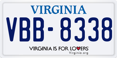 VA license plate VBB8338