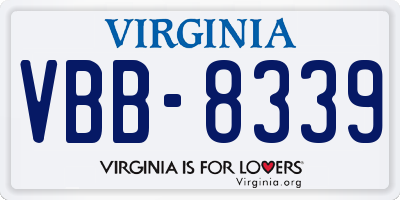 VA license plate VBB8339