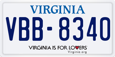 VA license plate VBB8340