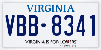 VA license plate VBB8341