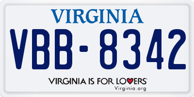 VA license plate VBB8342