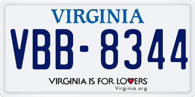 VA license plate VBB8344