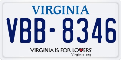 VA license plate VBB8346