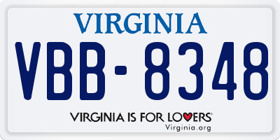 VA license plate VBB8348