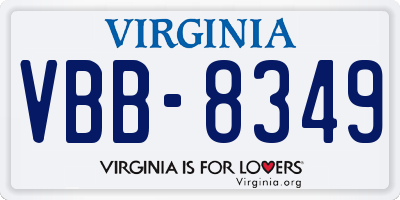 VA license plate VBB8349