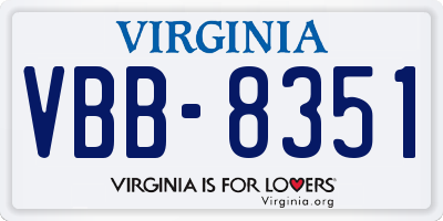 VA license plate VBB8351
