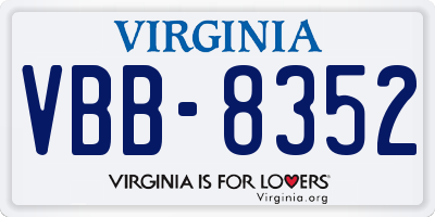 VA license plate VBB8352