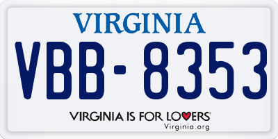 VA license plate VBB8353