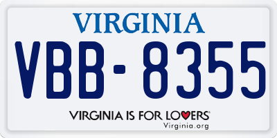 VA license plate VBB8355