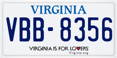 VA license plate VBB8356