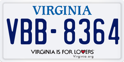 VA license plate VBB8364