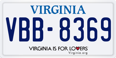 VA license plate VBB8369