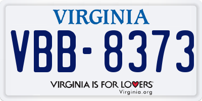 VA license plate VBB8373