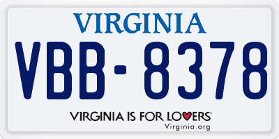 VA license plate VBB8378
