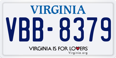 VA license plate VBB8379