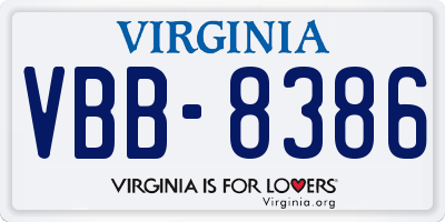 VA license plate VBB8386