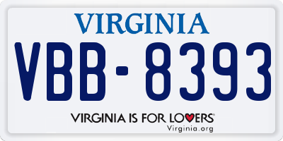 VA license plate VBB8393