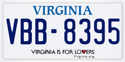 VA license plate VBB8395