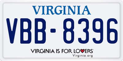 VA license plate VBB8396