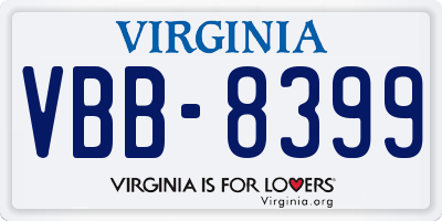 VA license plate VBB8399