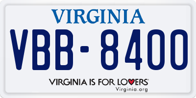 VA license plate VBB8400