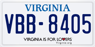 VA license plate VBB8405