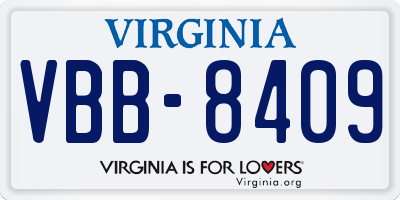VA license plate VBB8409