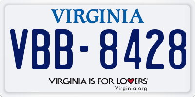 VA license plate VBB8428
