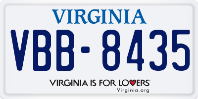 VA license plate VBB8435